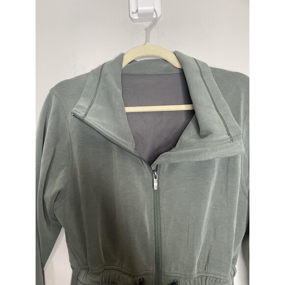 Lululemon Jacket Womens 4 Green Softstreme Cinch Waist Belt Full Zip Athletic - Picture 2 of 8